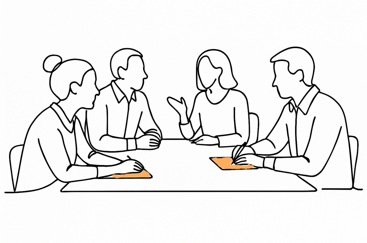 Ausschuss mit Unterlagen